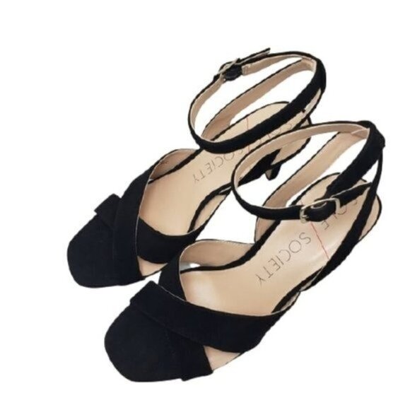 Sole Society Cassidea Black Kid Suede Heels Sz 9M - Picture 4 of 8
